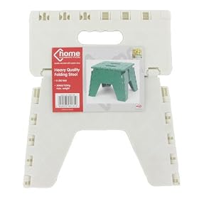 E-Zee Multi-Purpose Folding 8" Step Stool White, Heavy Duty