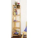 5 Tier Solid Wood CD / DVD Media Storage Shelves - Natural