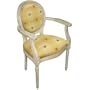 123 Creations C695WAC Butterfly in Yellow Fabric Upholstered Armchair in White Wash