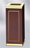 Designer Line Accents 5 gallon Wood/Steel Ash/Trash Mahagony/Mirror Brass Waste Receptacle DW12SUTMBMAH