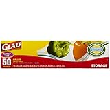 Glad Food Storage Bags, Zipper Gallon, 50 Count