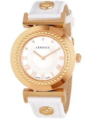 Versace Womens P5Q80D001 S001 Vanity Rose Gold Ion-Plated Stainless Steel Leather Band Watch