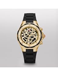 MICHELE Tahitian Jelly Bean, Gold Tone Black Cheetah Dial