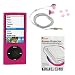 GTMax Hot Pink Soft Rubber Silicone Skin Cover Case + Pink Soft Gel 3.5mm Stereo Headset + LCD Screen Protector for Apple iPod Nano 16GB 8GB 5G 5th Generation