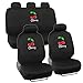 BDK Cherry Design Seat Covers for Car, SUV - Universal Fit Auto Accessory, W/ Belt Pad, Steering Wheel Cover