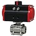W.E. Anderson 3-Piece NPT SS Ball Valve, WE02-GDA03, 1-1/2" Double Acting Pneumatic Actuator