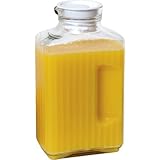 Anchor Hocking Glass Bistro Pitcher with White Stopper, 64-Ounce, Clear