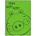 (7x9) Angry Birds Leatherette Pig Journal Green
