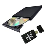 Slim portable External USB 2.0 CD-ROM Drive for Toshiba Mini NB205-N210 NB205-N312/BL NB205-N310/BN NB205-N311/W NB205-N313/P series Laptops w/ AGPtek USB2.0 All in one card reader