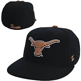 Zephyr Texas Longhorns Slider Fitted Black Hat 7 5/8