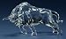 Pack of 2 Icy Crystal Collectible Charging Bull Table Top Figurines 4.5"