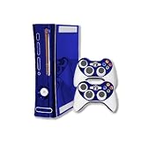 Xbox 360 Skin - NEW - BLUE CHROME MIRROR system skins faceplate decal mod