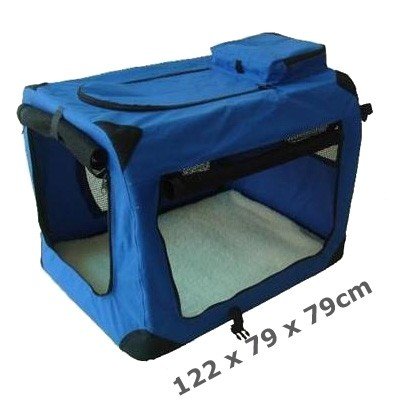 Faltbare Hunde Transportbox in blau