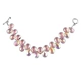 Bracelet - B107 - Side-Drilled Fire Polished Glass - Toggle Ends ~ Light Amethyst (Lt. Purple)