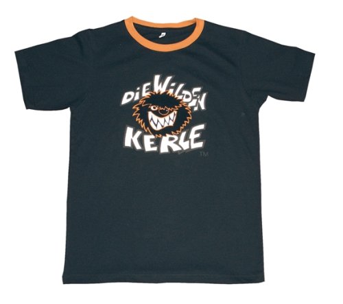 Wilde Kerle T-Shirt, schwarz, mit Flockdruck, Gr. 140