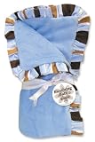 Receiving Blanket - Blue Velour w/Max Stripe Ruffle