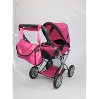 Mommy and Me - 5 in 1 Deluxe Doll Pram with Free Carriage Bag Pillow and Blanket 9346