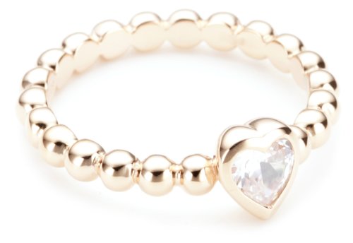 Esprit Damen-Ring pellet heart rose 925 Sterlingsilber vergoldet 1 Zirkonia farblos Gr. 19 Preisvergleich