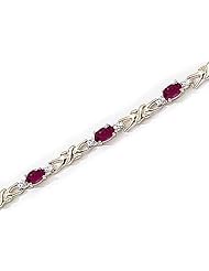 14kt Yellow Gold Oval Ruby and Diamond Bracelet