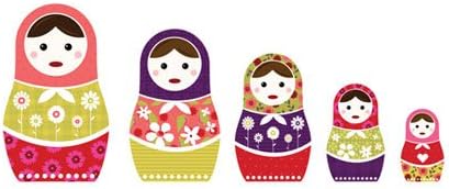 Spin Collective Russian Dolls Wall Sticker Set