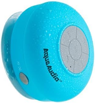 AquaAudio Mini Ultra Portable Waterproof Bluetooth Wireless Stereo Speakers with Suction Cup for Showers, Bathroom, Pool, Boat, Car, Beach, Outdoor etc. | For All Devices with Bluetooth Capability + Siri Compatible - 6 Hours Playtime / with Built-in Mic for use as a Powerful Handsfree Speakerphone (Blue)