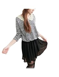 Leopard Print Long Sleeves Chiffon/Cotton/Polyester  Dress