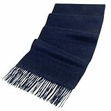Basile Extra-Soft Dark Blue Cashmere Long Scarf