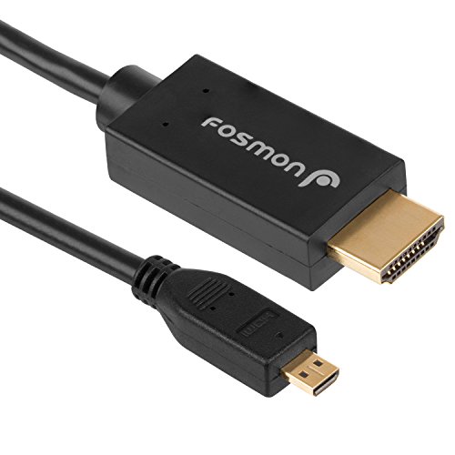 Micro HDMI to HDMI Cable, Fosmon (6 FT) High-Speed HDMI to Micro HDMI HDTV Cable [Support 4K, 3D, Ethernet, Audio Return]