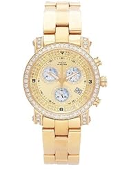 Aqua Master Mens or Womens Round Diamond Watch with One Row Diamond Bezel, 3.00 ctw Gold