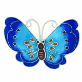 Sterling Silver Sky Blue Enamel Butterfly Pin