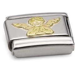 Nomination Composable Classic RELIGION Edelstahl und 18K-Gold (Engel) 030105