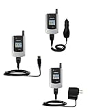 Deluxe Kit for the Samsung SCH-A795 includes a USB cable with Car and Wall Charger - Gomadic Brand w/ TipExchange Technology