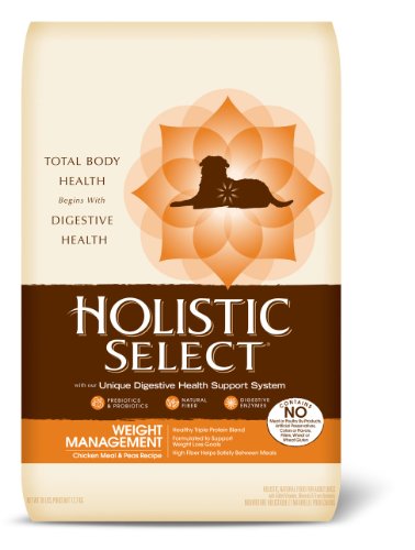 Holistic Select Weight Management Chicken Meal and Peas Recipe Dry Dog Food, 28-Pound Bag