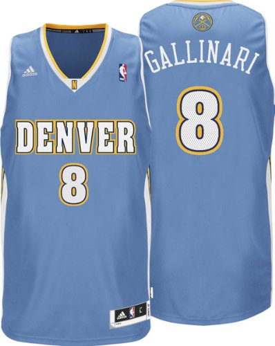 NBA Men's Denver Nuggets Danilo Gallinari Revolution 30 Road Swingman Jersey (Light Blue, Large)