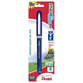 Pentel EnerGel  Liquid Gel Pen, 0.5mm, Needle Tip, Blue Ink, 1 Pack (BLN15BPC-K6)