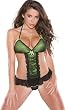 Sexy Black and Green Teddy Lingerie
