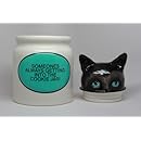 9 Inch Hiding Cat Someone's in The Cookie Jar Ceramic Statue Figurine