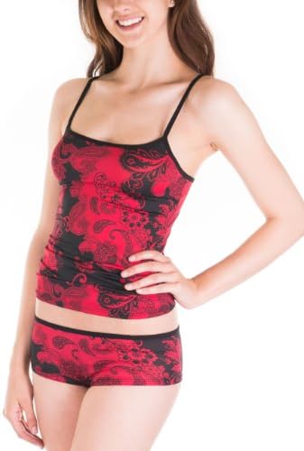 Pretty Necessities Polyester Paisley Cami and Boy Shorts Set