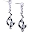Silver Tone BABY PHAT Black Accented Cat Dangle Earrings