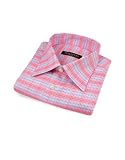 Forzieri Red and Blue Mini Diamonds Cotton Italian Dress Shirt