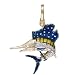 Ladies 14K Yellow Gold Diamond Sailfish Fish Necklace