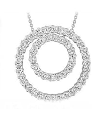 0.75Ct Round Diamond Eternity Pendant 14K Gold Pave Circle