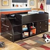 Market Square Eastport Loft Bed with Bookcase and Drawer Storage