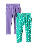 Toby Tiger Pack x 2 Leggings Leggdot (Verde / Morado)