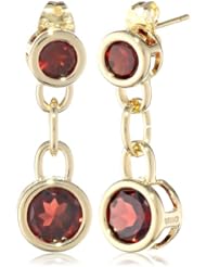 Bronze and 18k Yellow Gold-Plated Gemstone Linear Drop Earrings
