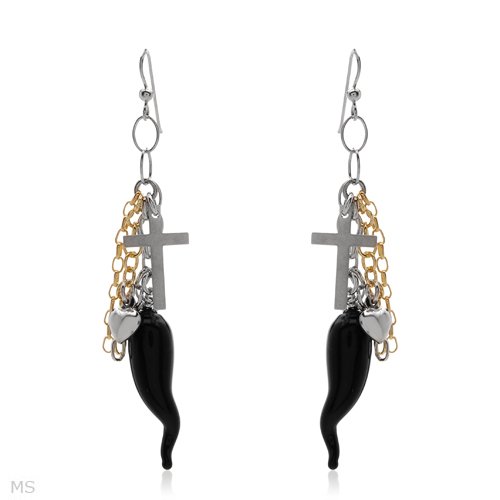 Genuine Morne Rouge (TM) Earring. Simulated Gems Gold Plated Silver Heart Earrings - Material/Stone: Simulated Gems. 14.1 Grams in Weight and 0 mm in Length. 100% Satisfaction Guaranteed.