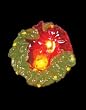 New 1.5" Merry Christmas LED Blinking Wreath Lapel Pin