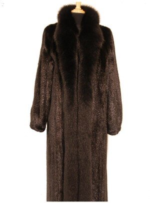 Chosen Female Mink Coat Fox Tuxedo Collar 9302F