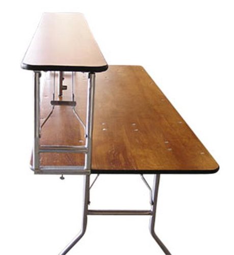 Folding portable bar 8ft x 30h: 2-piece wood table & bar top catering banquet - Free Shipping