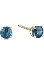 10k Yellow Gold Genuine Blue Sapphire Stud Earrings